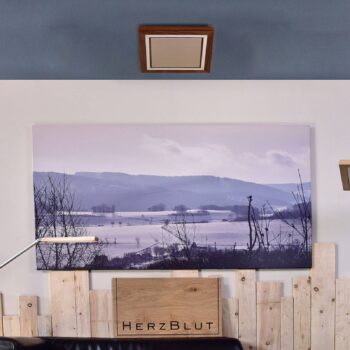 HerzBlut Otto O stropné svietidlo štvorec orech