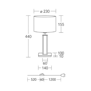 HerzBlut stolová lampa Karl K, okrúhla, drevo, biela, 44 cm, E27