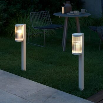 Hliníková vlnová lampa Coupar Garden, biela