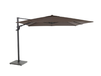 Horizon Premium slnečník 300x300 cm sivohnedý + záťaž a ochr. plachta
