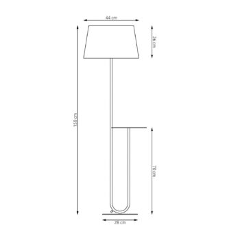 Hotelová stojacia lampa, béžová/čierna, výška 150 cm, látka/kov