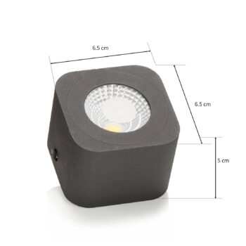 Hranaté LED svietidlo Downlight Palmi antracitové