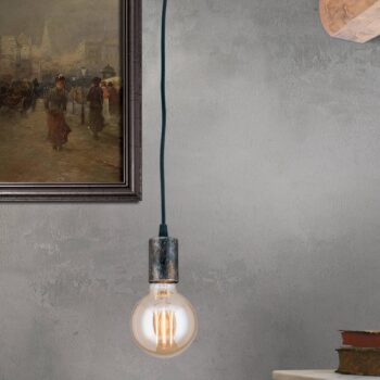 Hrdzavohnedá závesná lampa Rati