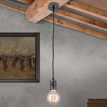 Hrdzavohnedá závesná lampa Rati