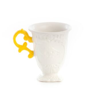 Hrnček SELETTI I-Wares, biely / žltý, 300 ml, porcelán