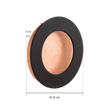 ICONE Vera LED nástenné svietidlo 930 Ø26cm meď/čierna
