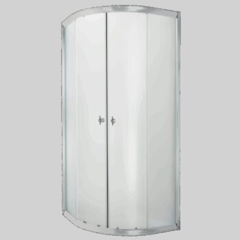 INVENA - Sprchovací kút štvrťkruh MARBELLA, profil: chróm, sklo frosted 90x90cm AK-46-191-O