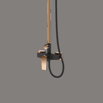 INVENA - Sprchový stĺp s batériou MIDNIGHT čierna/zlato AU-35-D14-V