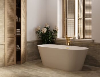INVENA - Voľne stojaca vaňová batéria GLAMOUR Zlatá BW-02-W09-V