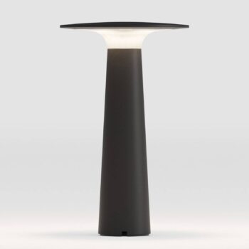 IP44.de lix LED dobíjacia stolná lampa, stmievateľná, čierna