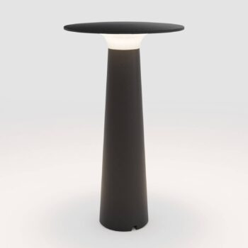 IP44.de lix LED dobíjacia stolná lampa, stmievateľná, čierna
