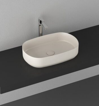 ISVEA - INFINITY OVAL keramické umývadlo na dosku, 55x36cm, Ivory 10NF65055-2K