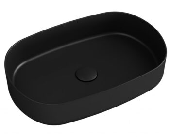 ISVEA - INFINITY OVAL keramické umývadlo na dosku, 55x36cm, matna čierna 10NF65055-2N