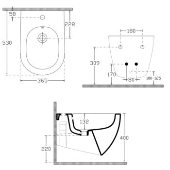 ISVEA - INFINITY bidet závesný 36,5x53cm, biela 10NF41001