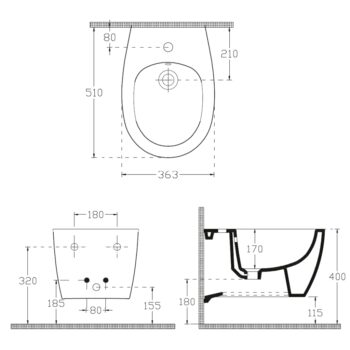 ISVEA - SENTIMENTI bidet závesný 36x51 cm 10AR41010SV