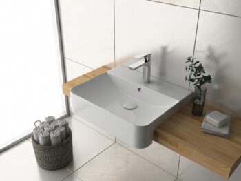 ISVEA - SOTT AQUA keramické umývadlo polozápustné, 59x49cm, biela 10SQ51058