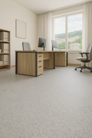 IVC Commercial, PVC podlaha - lino Logitex Ultimate 55 Gravel T96, na mieru, šíře 2m,4m, šedá, filc, chodba / predsieň