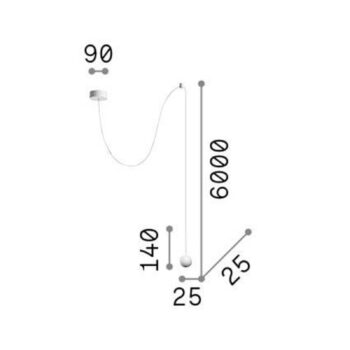Ideal Lux Archimede Sfera LED závesné svietidlo, biela, kov