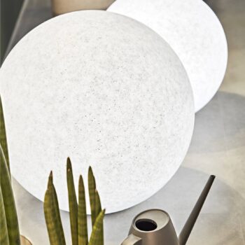 Ideal Lux Doris zemné svetlo s hrotom, biele, plast, Ø 78 cm
