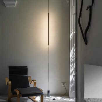 Ideal Lux Filo LED stojacia lampa, čierna, kov, 3 000 K