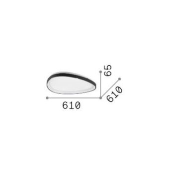 Ideal Lux Gemini LED stropné svietidlo, biele, 61 cm, zapnuté/vypnuté
