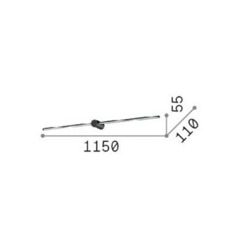 Ideal Lux LED nástenné svetlo Filo, mosadzné, šírka 115 cm
