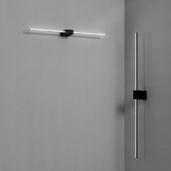Ideal Lux LED nástenné svietidlo Theo čierne šírka 115 cm hliník
