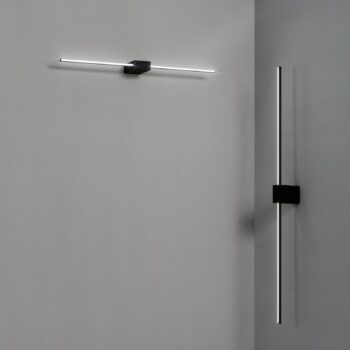 Ideal Lux LED nástenné svietidlo Theo čierne, šírka 75 cm hliník