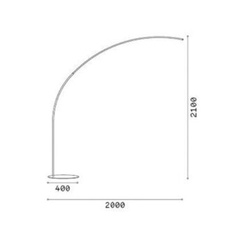 Ideal Lux LED stojacia lampa Comet, biela, kov, výška 210 cm