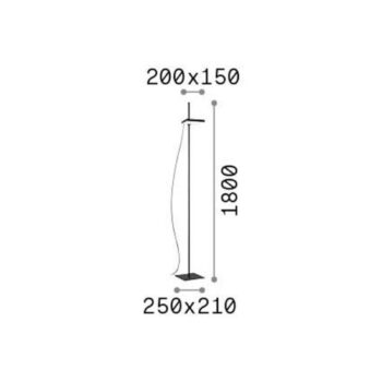 Ideal Lux LED stojacia lampa Lift, čierna, kov, výška 180 cm