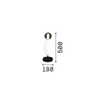 Ideal Lux LED stolová lampa Lumiere, sklo opál/šedá, výška 50 cm