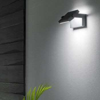 Ideal Lux LED vonkajšie nástenné svietidlo Swipe antracit, kov 3 000 K