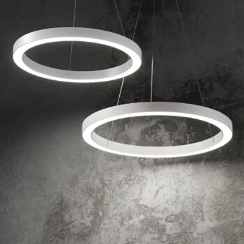 Ideal Lux LED závesné svietidlo Oracle, Ø 50 cm, biela, 3 000 K