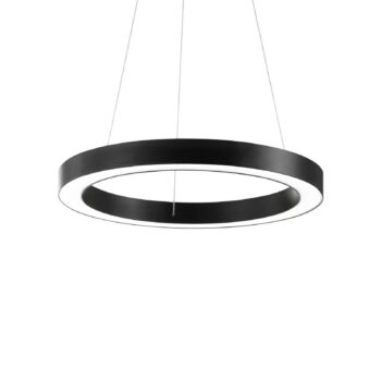 Ideal Lux LED závesné svietidlo Oracle, Ø 60 cm, čierne, 3 000 K