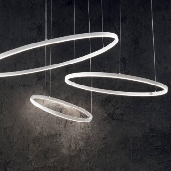 Ideal Lux LED závesné svietidlo Oracle Slim Ø 70 cm biela 3.000 K