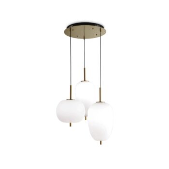 Ideal Lux Umile LED svietidlo 3-pl. mosadz/biela