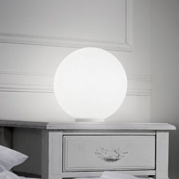 Ideal Lux stolová lampa Mapa, Ø 20 cm, opálové sklo, guľa, E27
