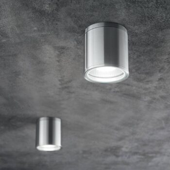 Ideal Lux stropné svietidlo Gun, hliníkovosivá, IP44, GU10