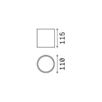 Ideal Lux stropné svietidlo Gun, sivá, hliník, IP44, GU10