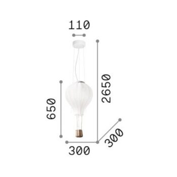 Ideal Lux závesné svietidlo Dream Big, biele, opálové sklo, Ø 30 cm