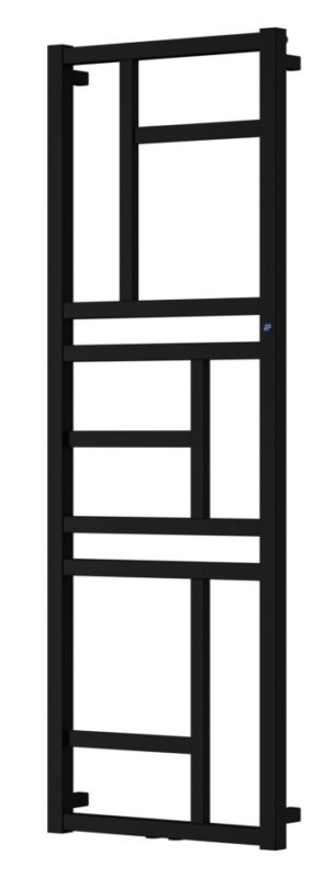 Instalprojekt - Kúpeľňový radiátor MONDRIAN - Farba radiátora - Čierna, Pripojenie radiátora - Spodná centrálne pripojenie D50, Rozmer radiátora HL - 600 x 1740 mm, výkon 618 W RADMON601731SP