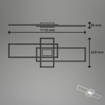 Inteligentné LED stropné svietidlo Ram, farba hliníka, CCT, diaľkové
