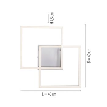 Iven LED stropné svietidlo, oceľ, 35,9x35,9cm