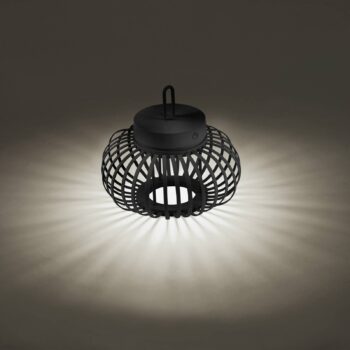 JUST LIGHT. Akuba LED dobíjacia stolná lampa čierna 22 cm bambus