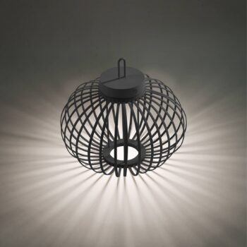 JUST LIGHT. Akuba LED dobíjacia stolná lampa čierna 33 cm bambus