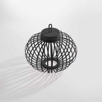 JUST LIGHT. Akuba LED dobíjacia stolná lampa čierna 33 cm bambus