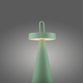 JUST LIGHT. Alwa LED dobíjacia stolná lampa, zelená, železo, IP44