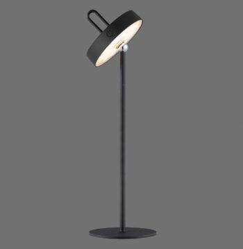 JUST LIGHT. Amag LED dobíjacia stolná lampa, čierna, železo, IP44