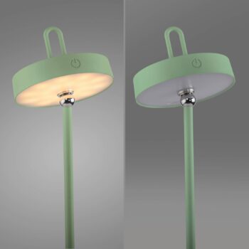 JUST LIGHT. Amag LED dobíjacia stolná lampa, zelená, železo, IP44