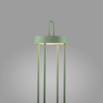 JUST LIGHT. Anselm LED dobíjacia stolová lampa, zelená, 50 cm, železo